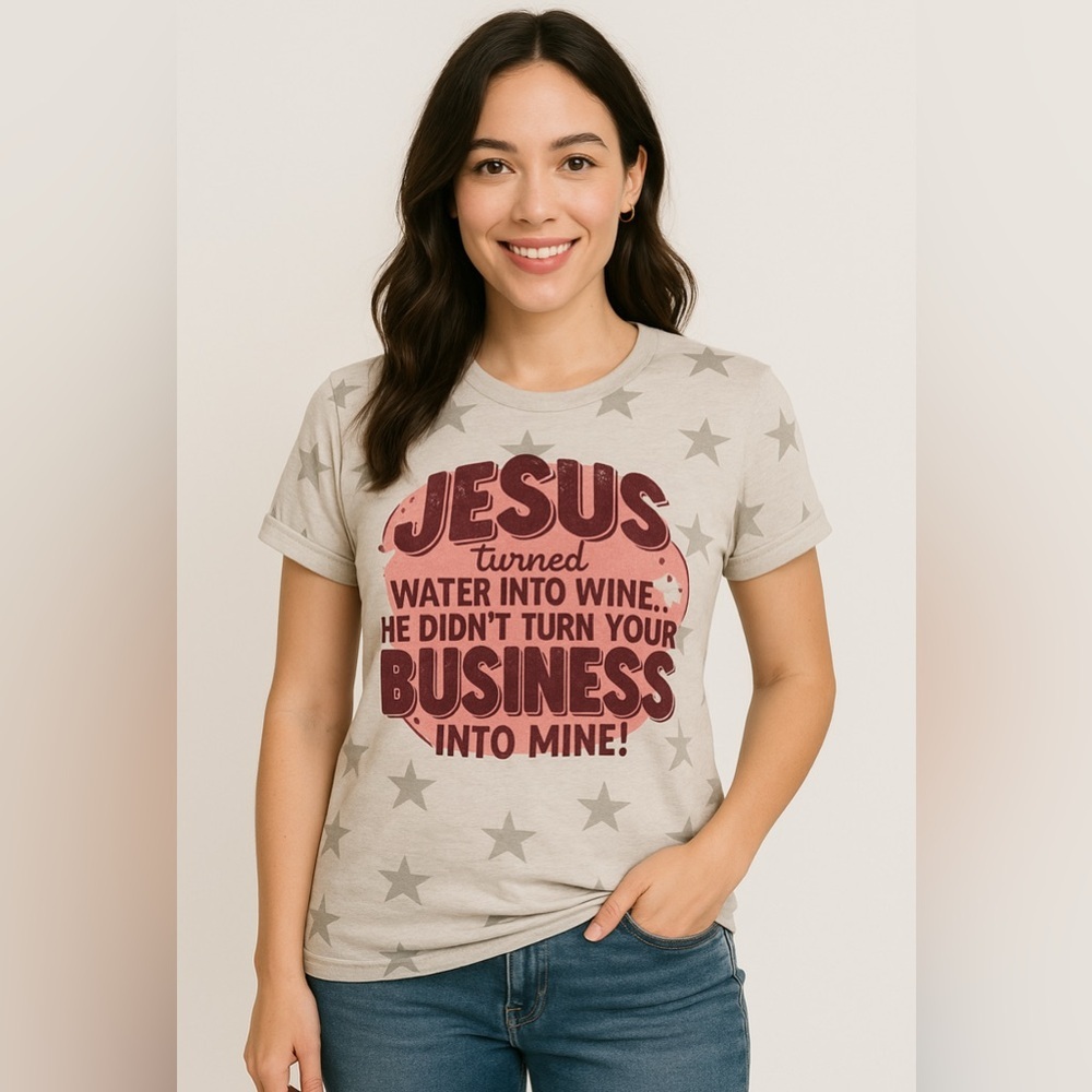 Code Five Boutique Christian Women’s Small Graphic T Shirt Jesus Christian Star